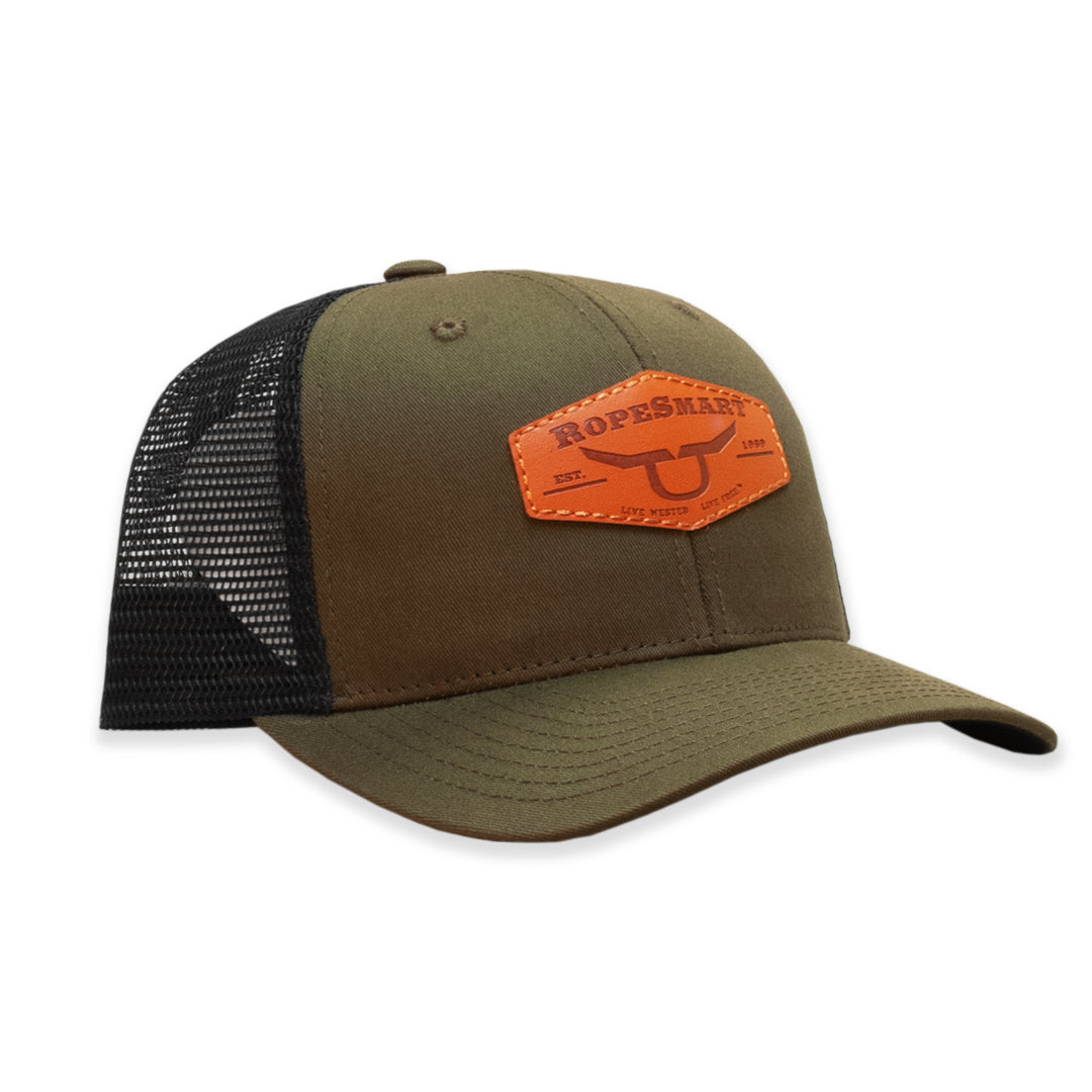 ROPESMART LEATHER SOLO STEER DIAMOND PATCH-GREEN