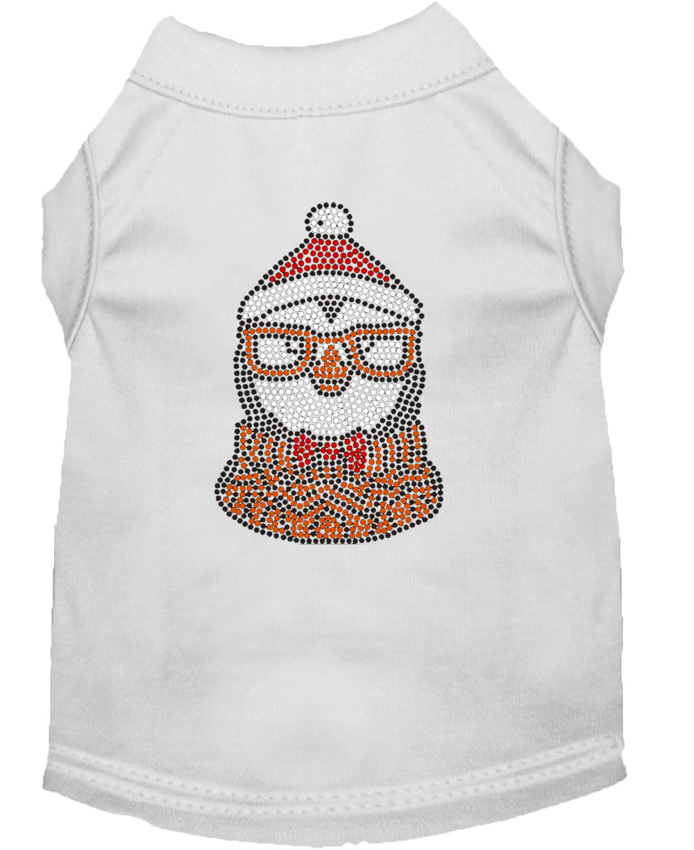 Camiseta navideña con diamantes de imitación para perro y gato, "Pingüino Hipster"