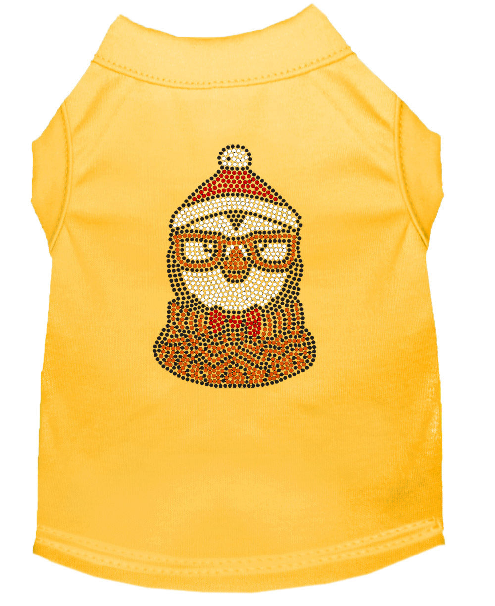 Camiseta navideña con diamantes de imitación para perro y gato, "Pingüino Hipster"