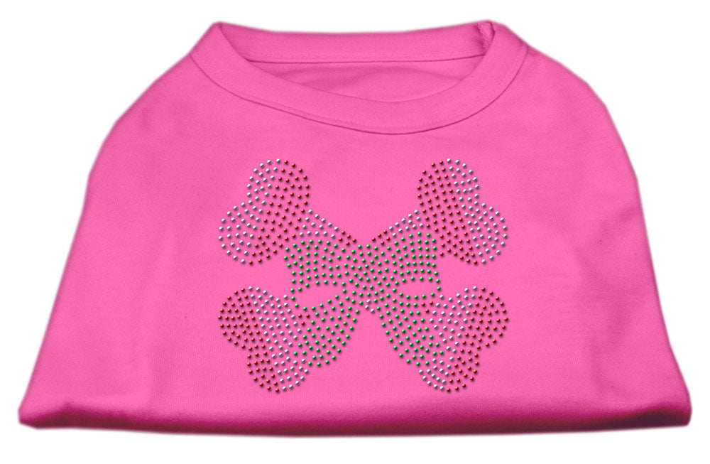 Camiseta navideña para perro y gato con diamantes de imitación, "Bandas cruzadas de bastón de caramelo"