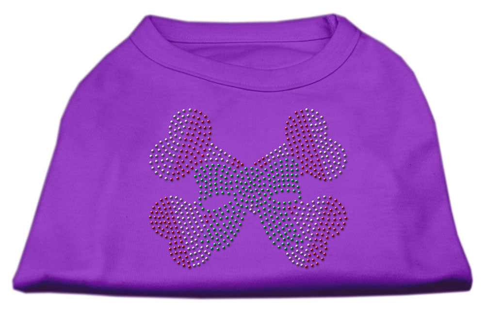 Camiseta navideña para perro y gato con diamantes de imitación, "Bandas cruzadas de bastón de caramelo"