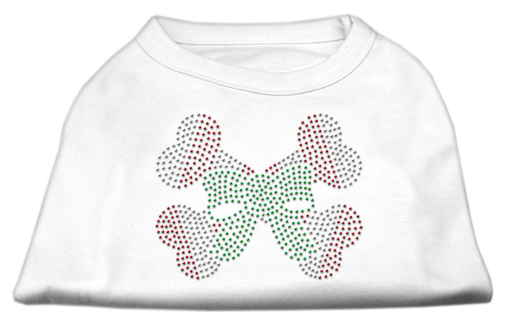Camiseta navideña para perro y gato con diamantes de imitación, "Bandas cruzadas de bastón de caramelo"