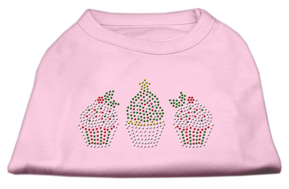 Camiseta navideña para perro y gato con diamantes de imitación, "Cupcakes navideños"