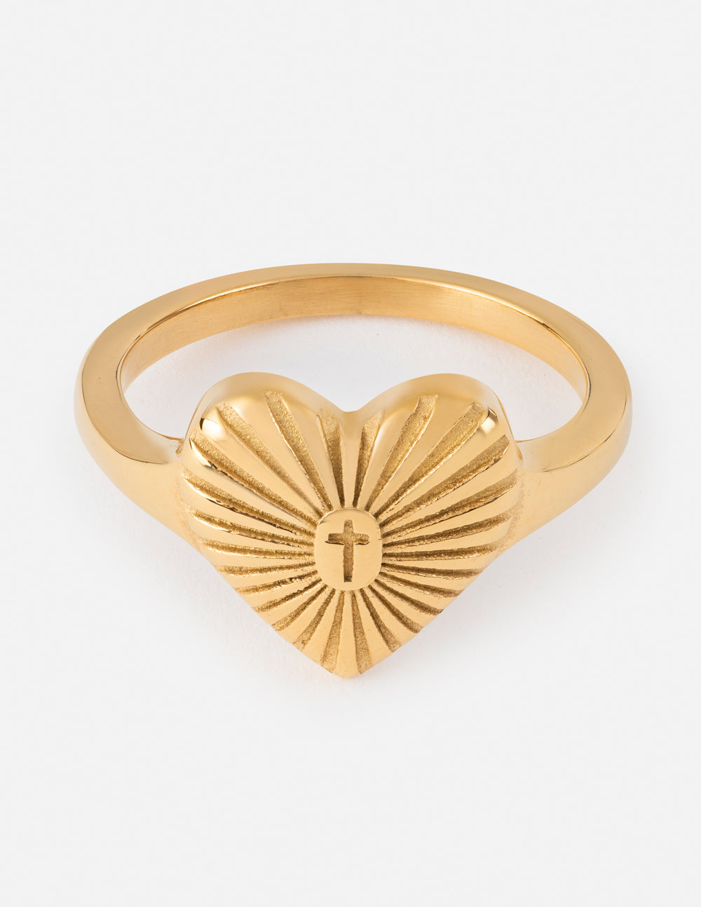 Anillo de corazón radiante