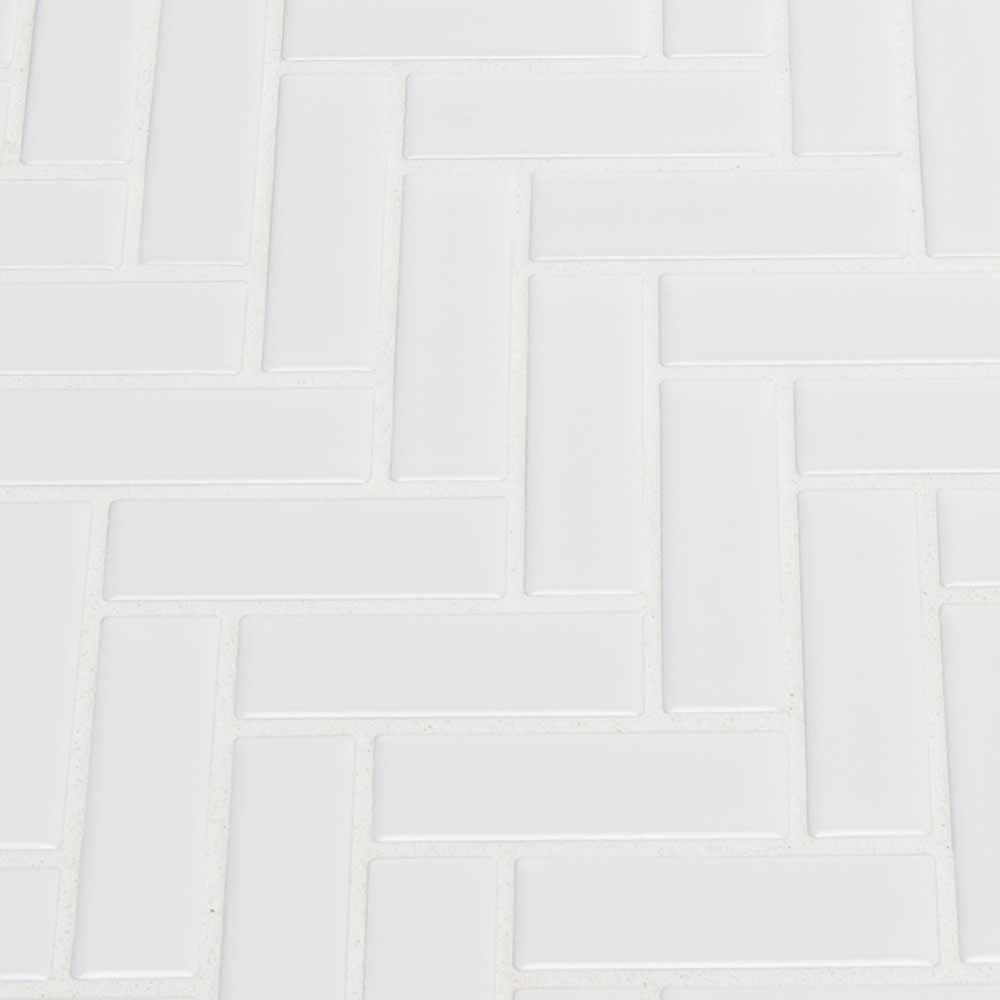 Retro Bianco Herringbone 12.75" x 12.88" Porcelain Mesh-Mounted Mosaic Tile Pattern-MSI Collection