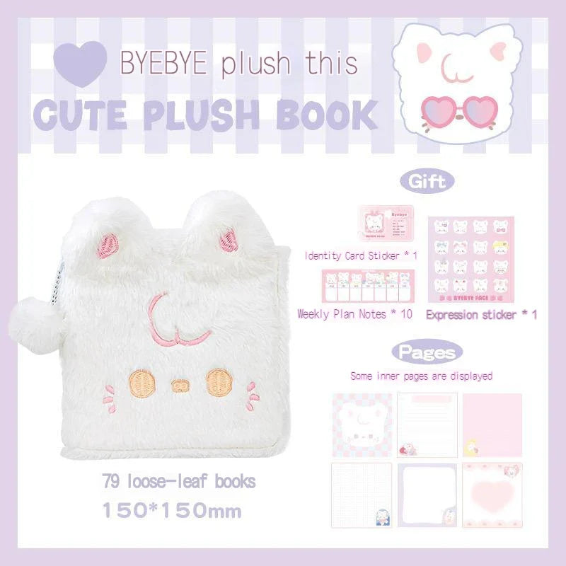 Cuadernos de peluche con forma de cachorro y gato