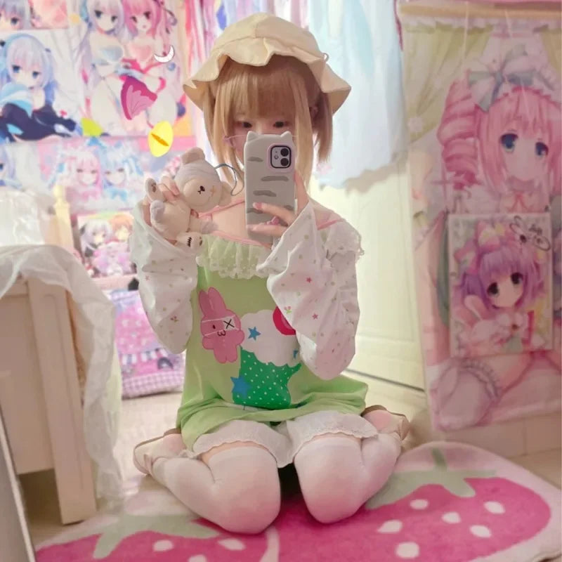 Camiseta de helado de conejito kawaii