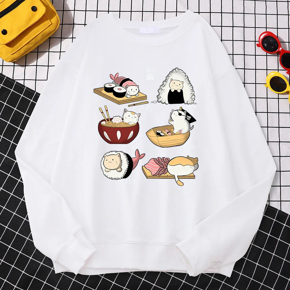 Suéter Harajuku de Sushi Cats