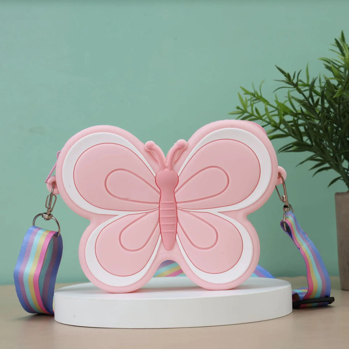 Bolsos de hombro de mariposa de silicona para niños