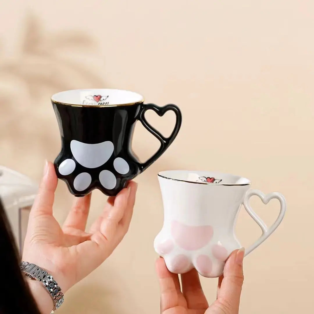Tazas con forma de pata de gato kawaii
