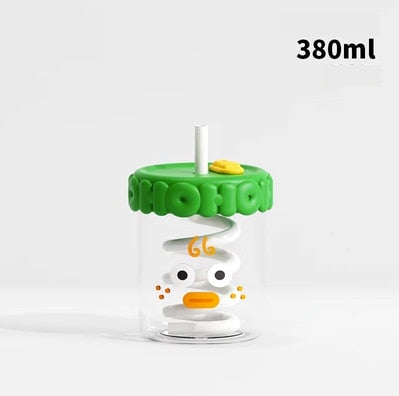 Vasos de cristal con caras divertidas