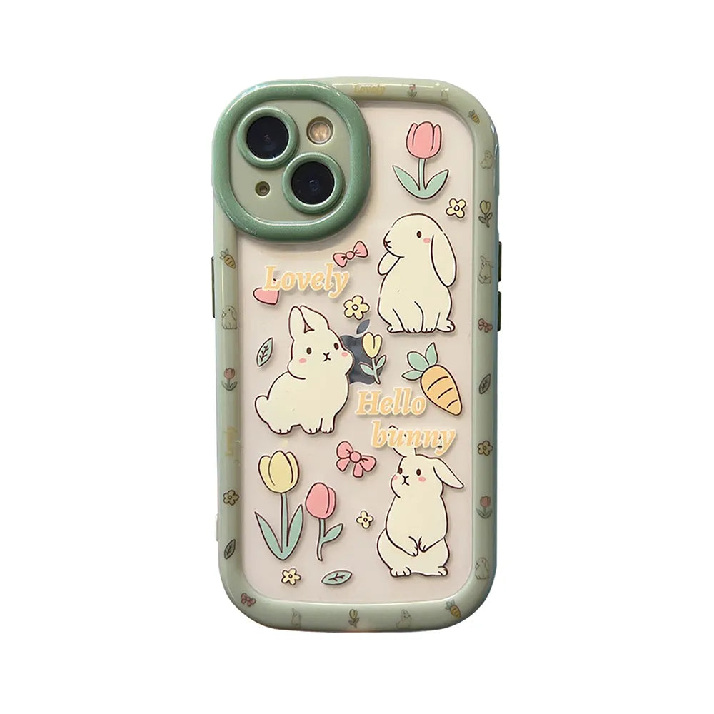Funda para iPhone con conejitos de tulipán