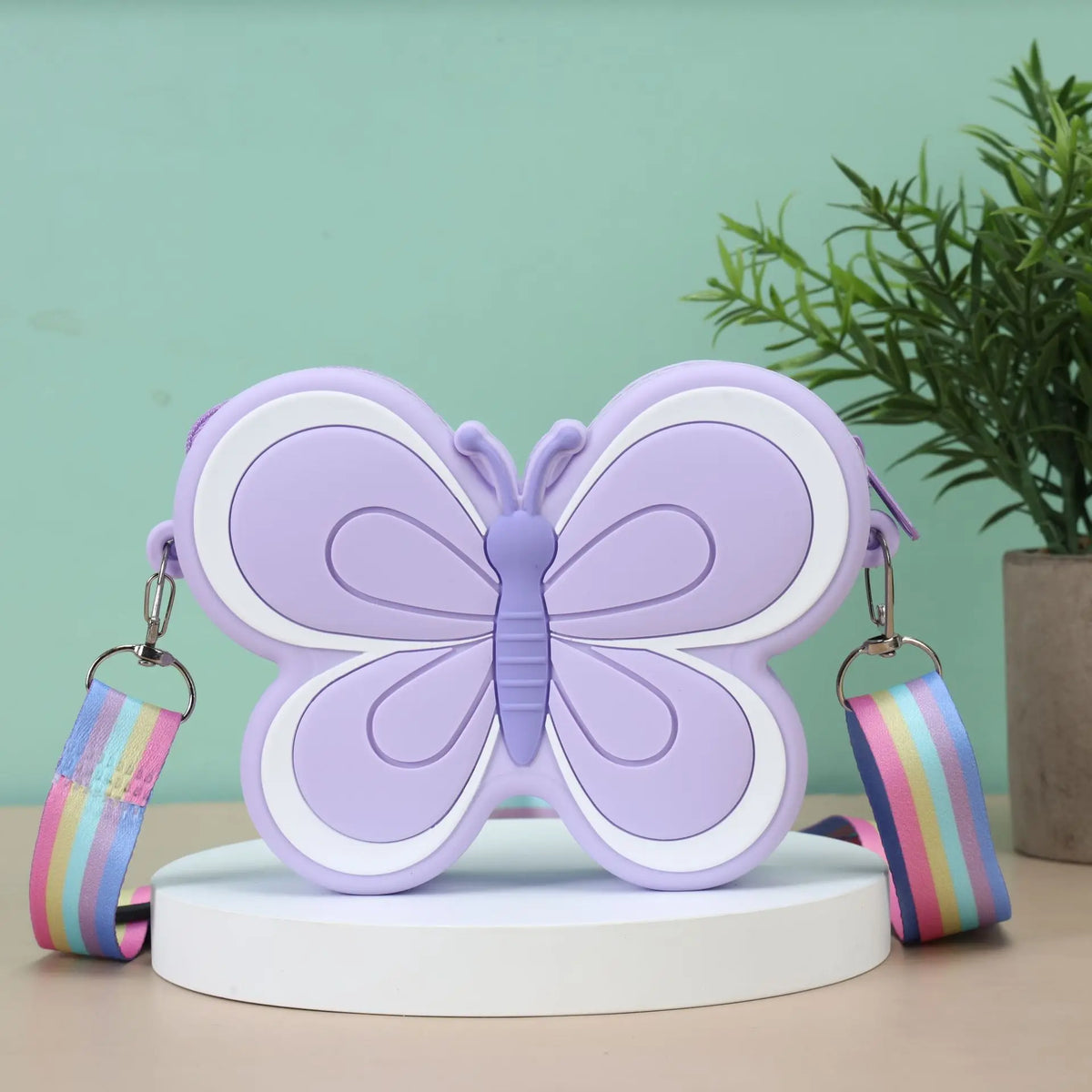 Bolsos de hombro de mariposa de silicona para niños