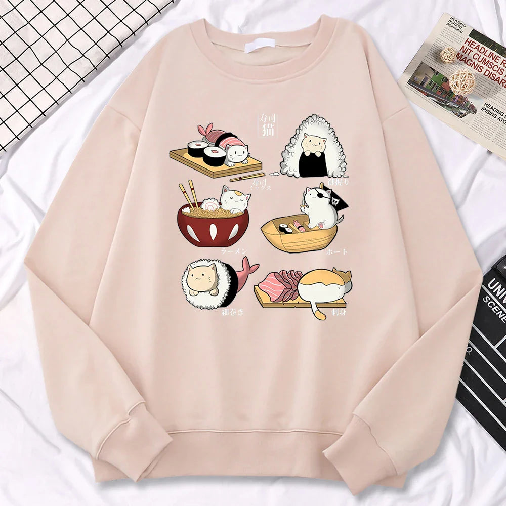 Suéter Harajuku de Sushi Cats