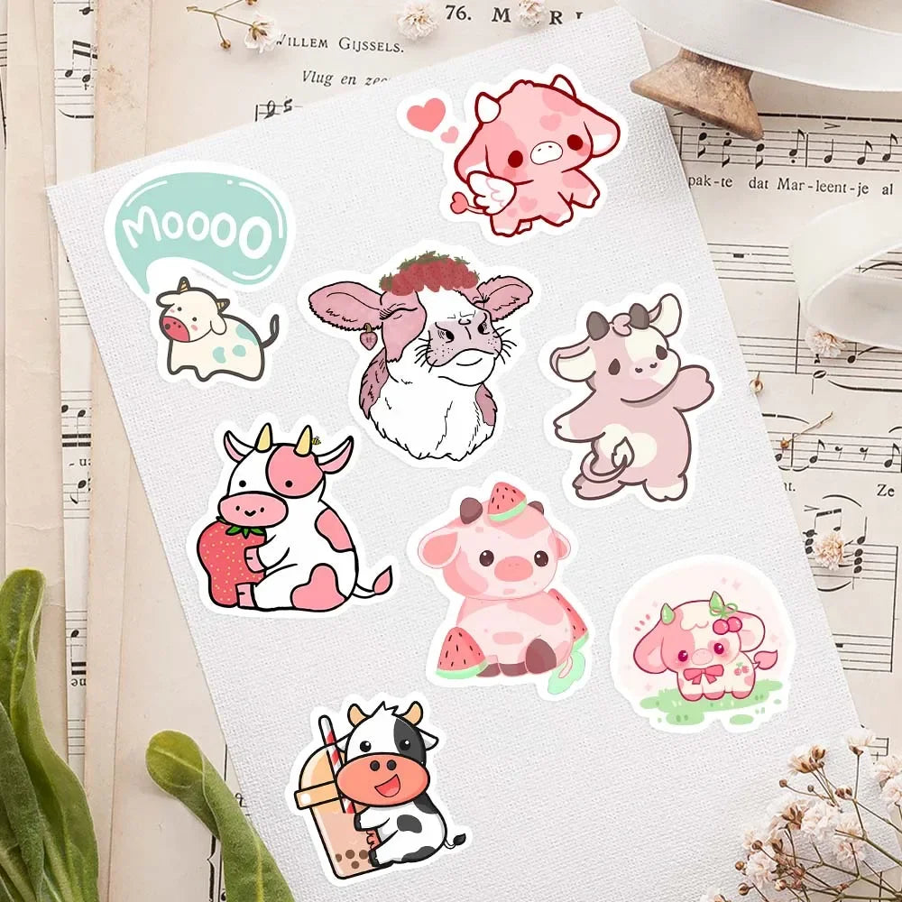 Paquete de pegatinas de vacas kawaii