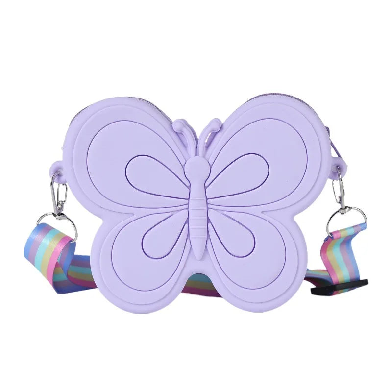 Bolsos de hombro de mariposa de silicona para niños