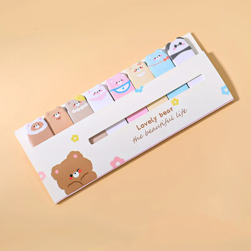 Marcapáginas Kawaii con notas adhesivas