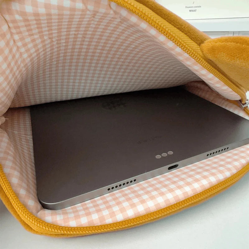 Funda para tableta con diseño de oso hamburguesa kawaii