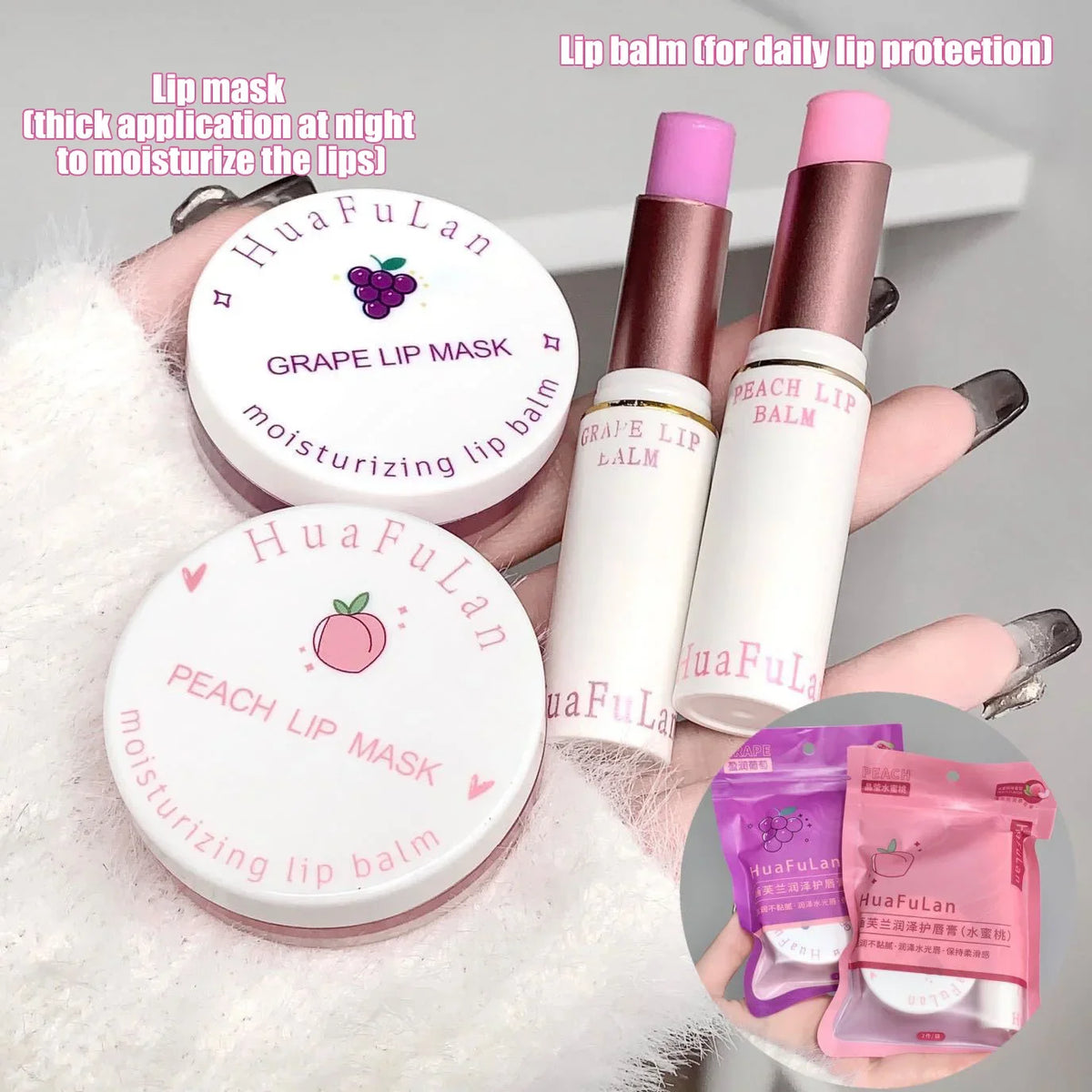 Kit de mascarilla hidratante para labios y bálsamo labial