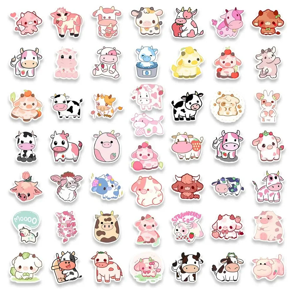 Paquete de pegatinas de vacas kawaii