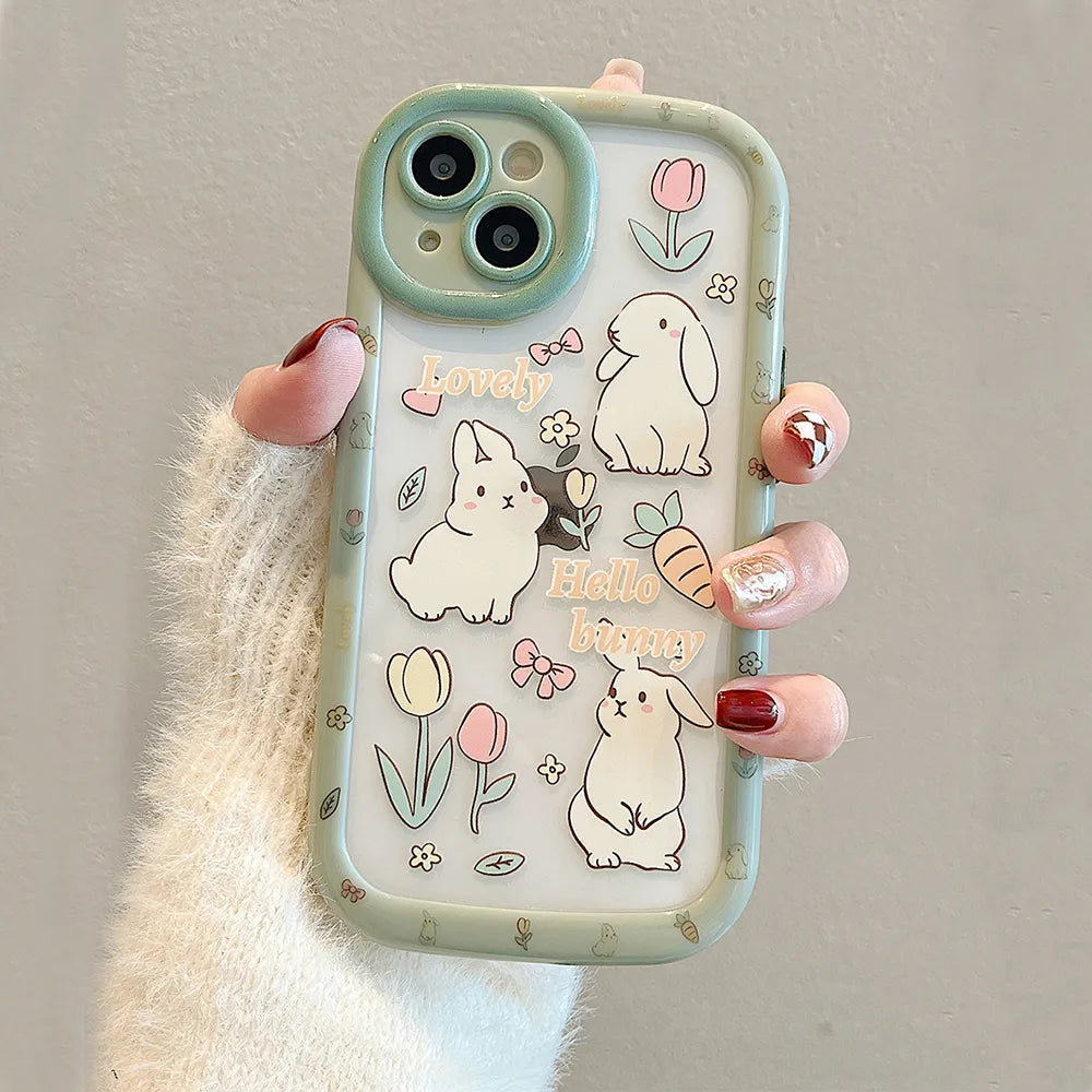 Funda para iPhone con conejitos de tulipán