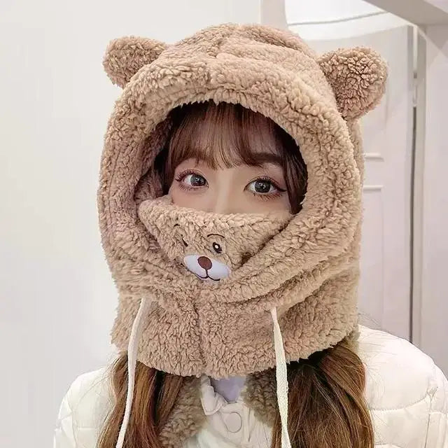 Sombrero de oso kawaii con máscara