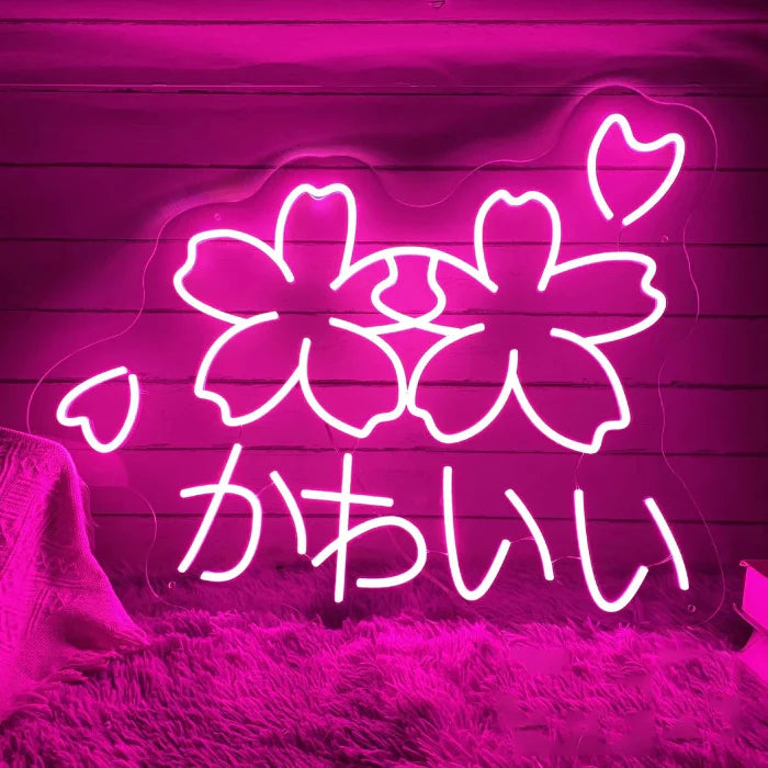 Cherry Blossom Neon Sign – Kawaii Style