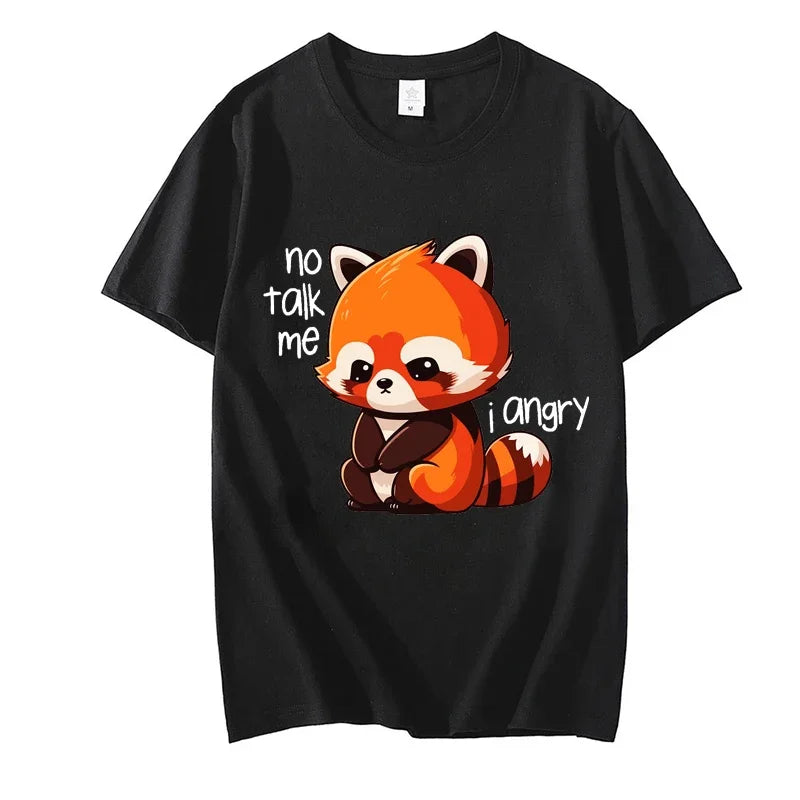 No Talk Me I Camiseta de Panda Rojo Enojado