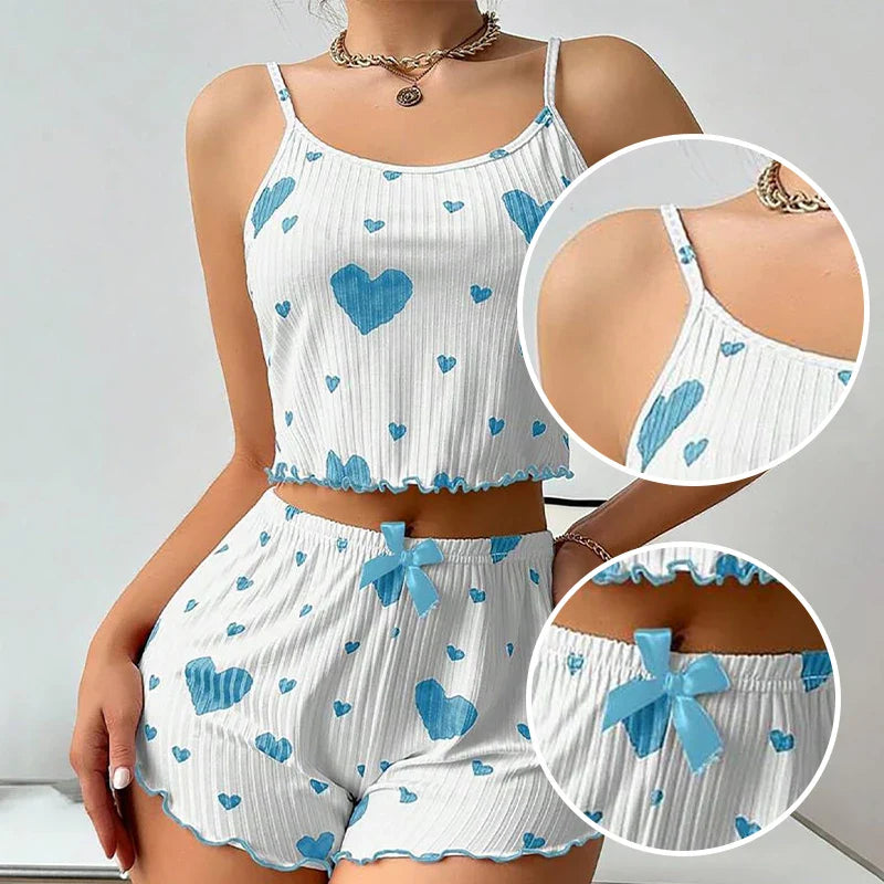 Sweet Heart Pajama Top & Shorts