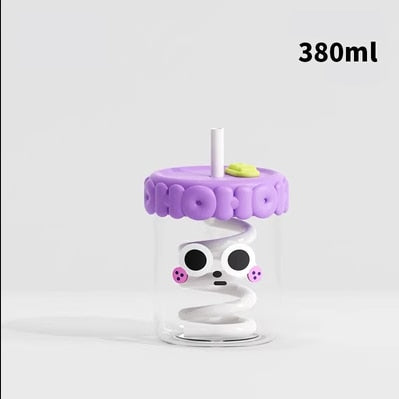 Vasos de cristal con caras divertidas