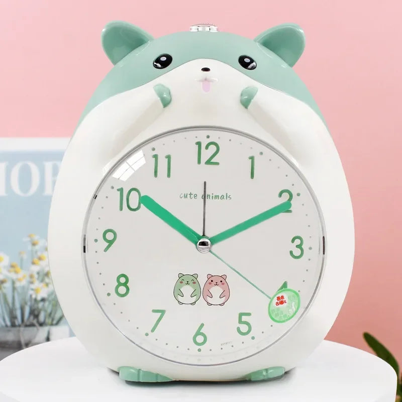 Lindo reloj de hámster y luz nocturna