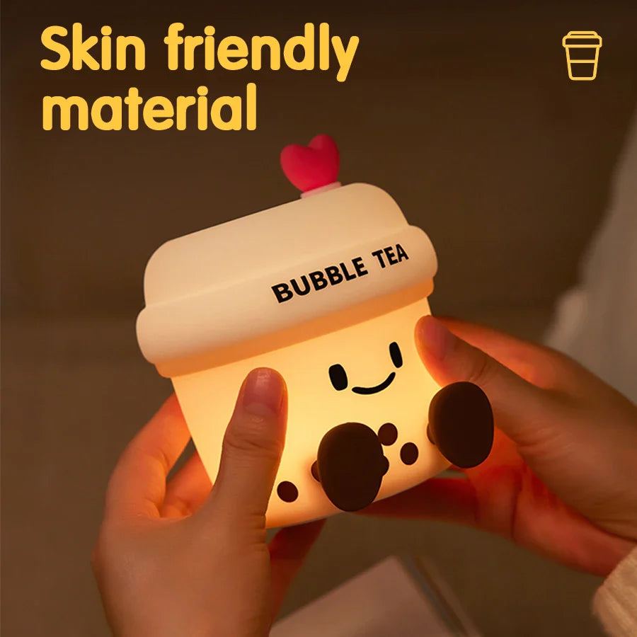 Luz de noche de té de burbujas kawaii