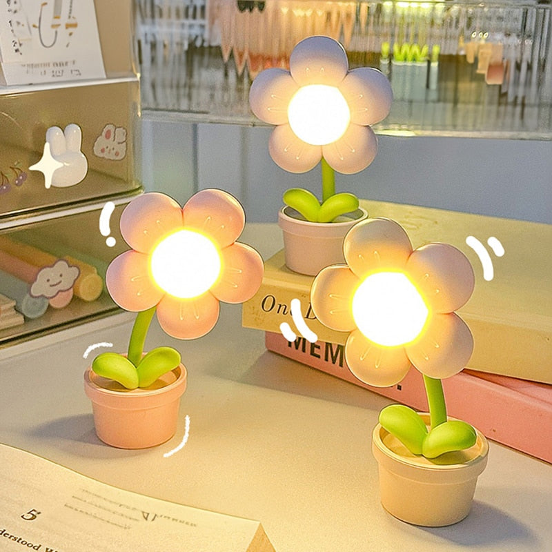 Luces nocturnas de flores burbujeantes