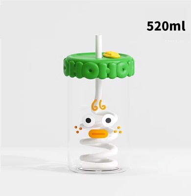 Vasos de cristal con caras divertidas
