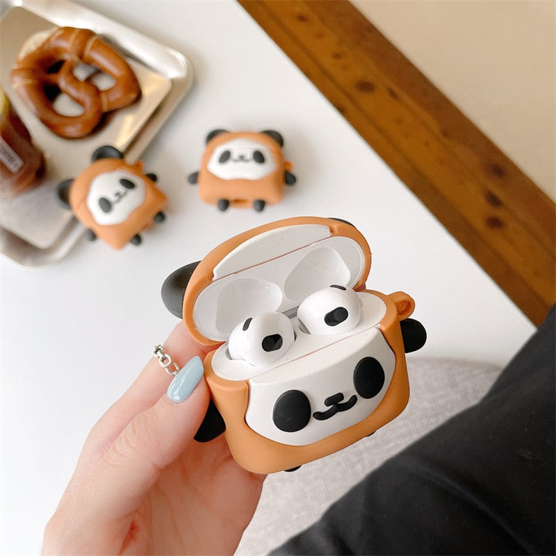 Estuche para AirPods con forma de pan de panda