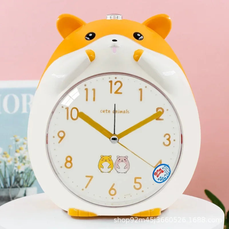 Lindo reloj de hámster y luz nocturna