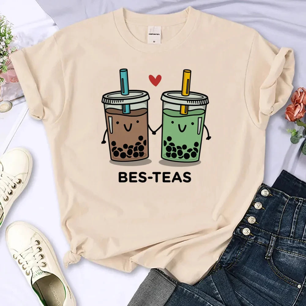Camiseta de la amistad del té Boba “Bes-Teas”
