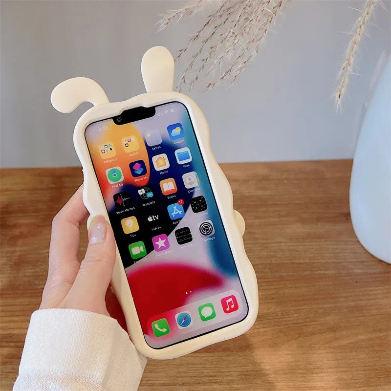 Funda para iPhone con diseño de conejito espejo