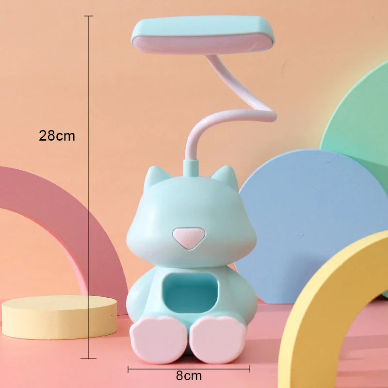 Lámpara de escritorio flexible con forma de gato kawaii