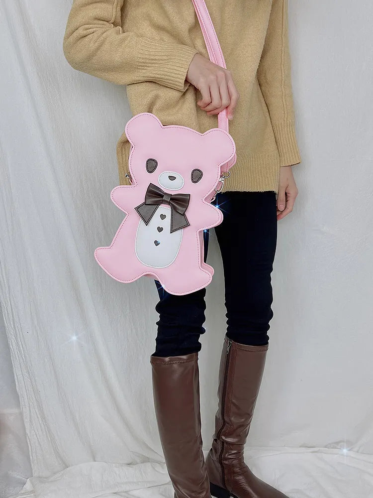 Mochila con diseño de oso de pajarita