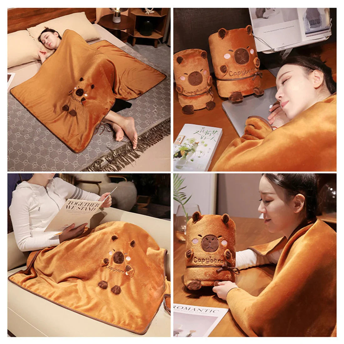 Almohada de manta enrollada de carpincho