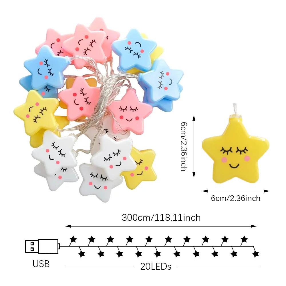 Luces LED de cadena Happy Stars