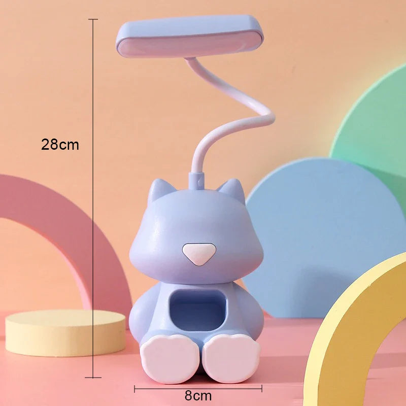 Lámpara de escritorio flexible con forma de gato kawaii