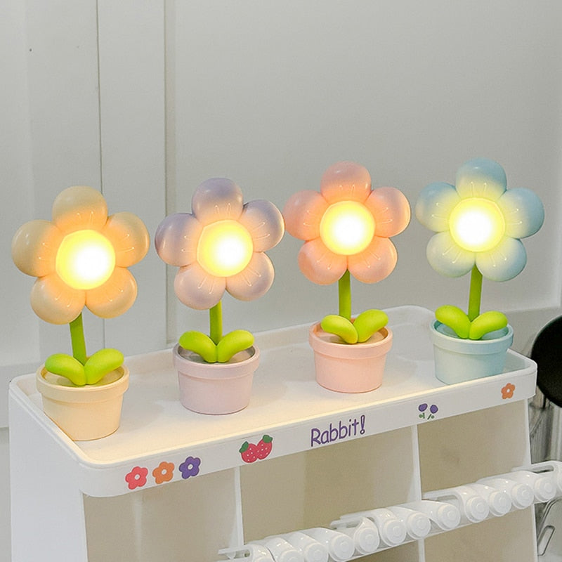 Luces nocturnas de flores burbujeantes