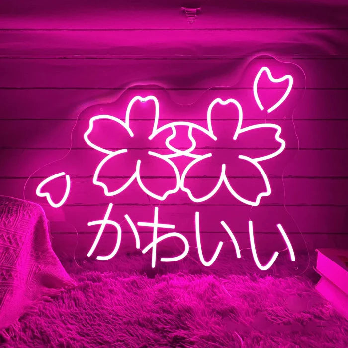 Cherry Blossom Neon Sign – Kawaii Style