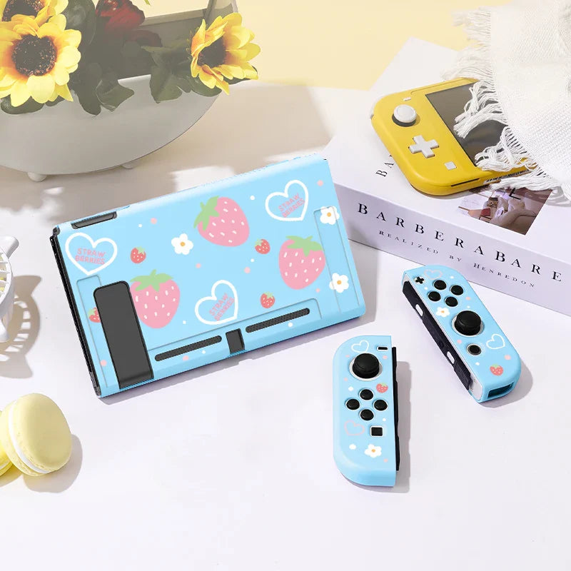 Estuche para Nintendo Switch con corazones de fresa
