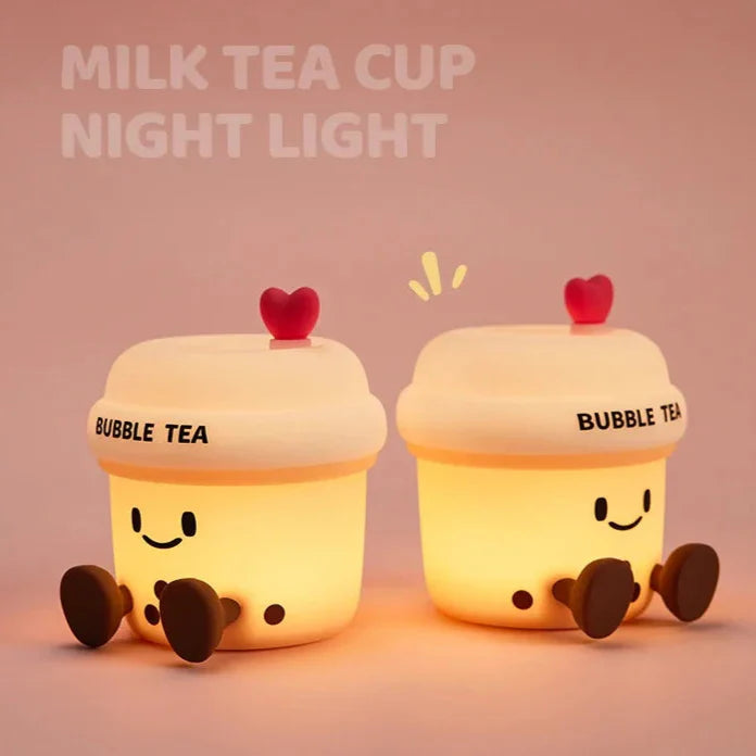 Luz de noche de té de burbujas kawaii