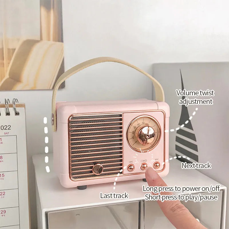 Mini altavoz Bluetooth retro