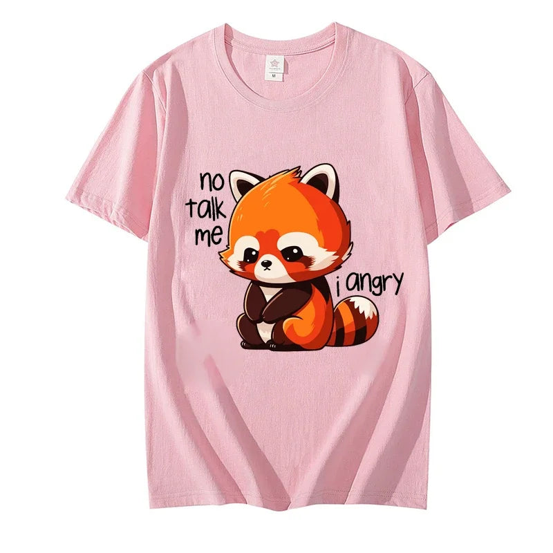 No Talk Me I Camiseta de Panda Rojo Enojado