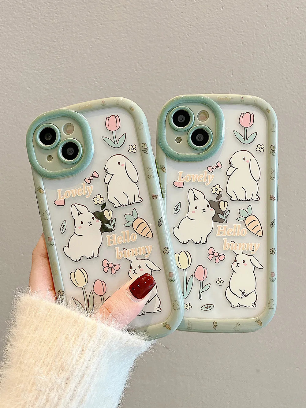 Funda para iPhone con conejitos de tulipán